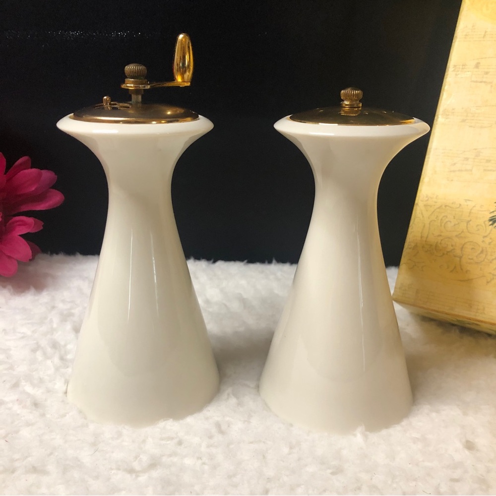 Vintage Lenox Rhodora RARE Salt Mill & Pepper Mill/Grinder Set - Picture 2 of 15